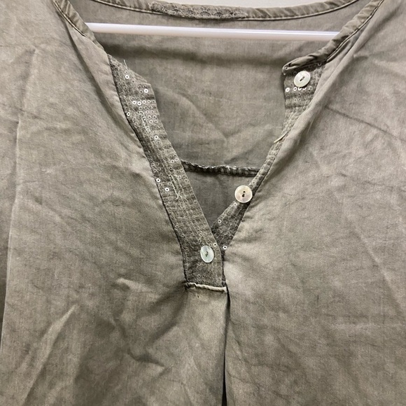 Olive tunic dress special top or dress‎ sequins - tag missing - Picture 7 of 9